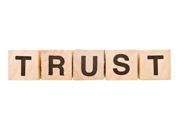 The word Trust built by Building Blocks