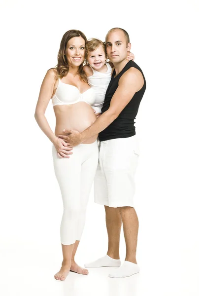 Mujer embarazada con su familia —  Fotos de Stock