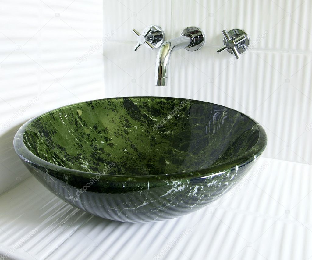 Modern vessel sink and faucet