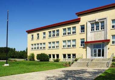 School wing and entrance clipart