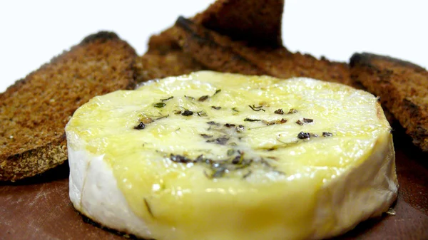 Camembert cheese with thyme — Stock Photo, Image