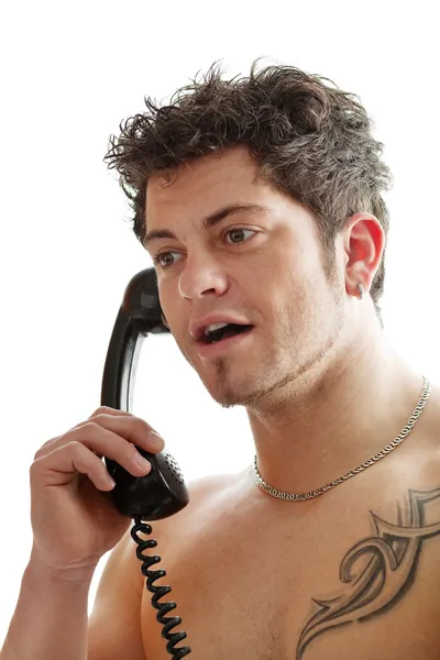 Young man with telephone — Stock Photo, Image