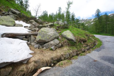 İsviçre Alpleri'nde yol