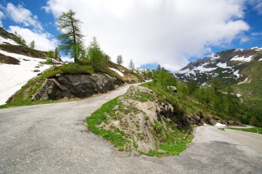 İsviçre Alpleri'nde yol