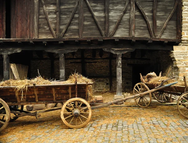 Cart with hay — Stock Photo, Image