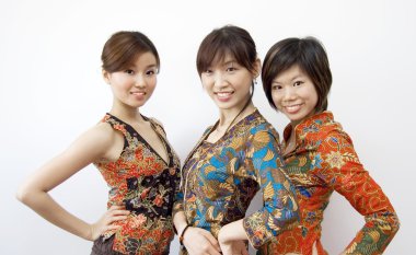 Three Asian girls clipart