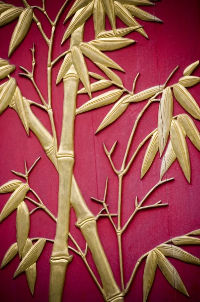 stock image Bamboo carved on door.