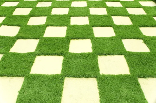 Beautiful grass tiles in a garden — Stock Photo, Image