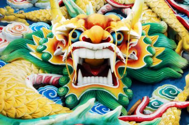 Colourful Chinese Dragon Head clipart