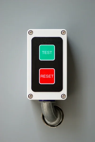 Teste e reset botões — Fotografia de Stock