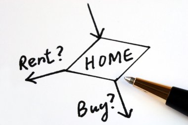 Decide whether to buy or rent ? clipart