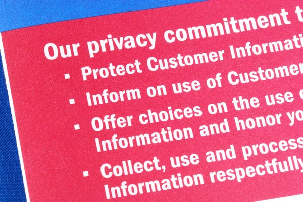 Details zur Datenschutzverpflichtung gegenüber den Kunden — Stockfoto