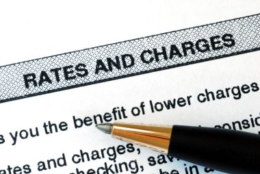 Check out the rates and charges from a bank statement clipart