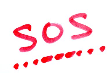 Write SOS with its morse code concepts of help clipart