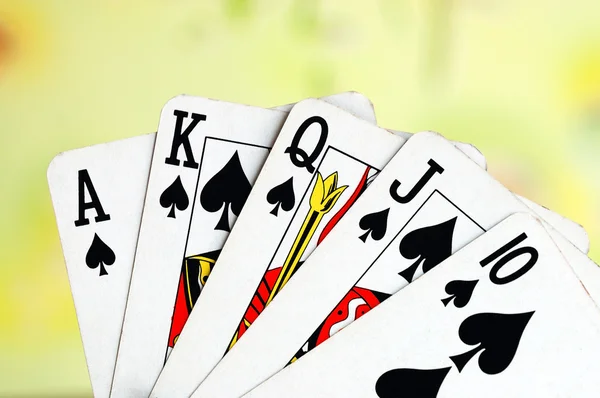 Royal flush dos conceitos de cartas de poker de ganhar — Fotografia de Stock