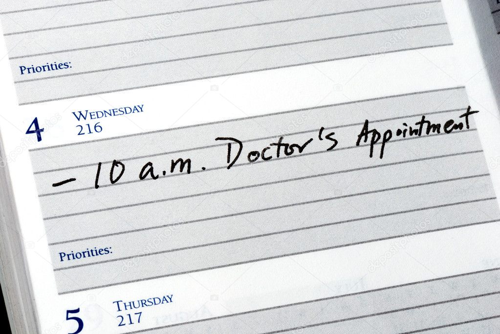 Mark the doctor appointment in the day planner