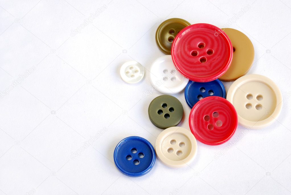 Buttons of many different colors