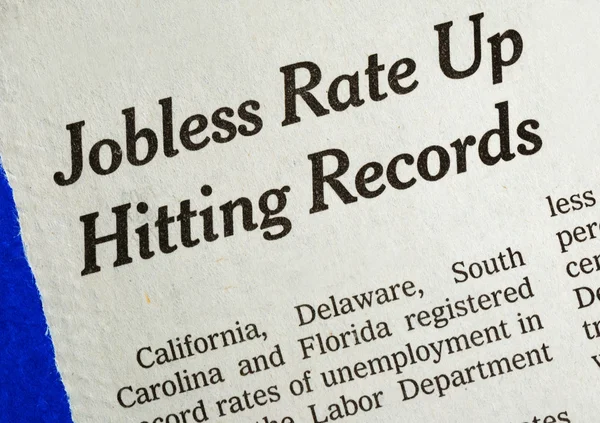 Jobless rate is up and hitting the record concepts poor economy — Stock Photo, Image
