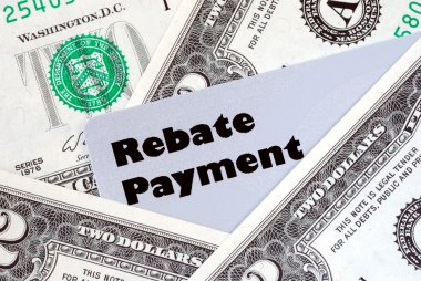 Obtain the rebate payment from a purchase clipart