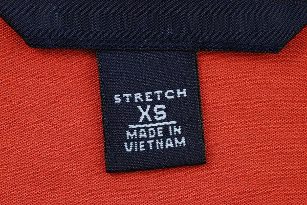Close-up van het label kleding — Stockfoto