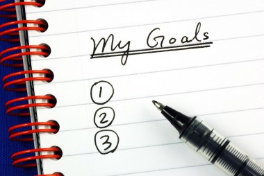 My goals list concepts of target and objective clipart