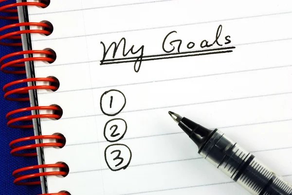Mis metas enumeran conceptos de objetivo y objetivo — Foto de Stock