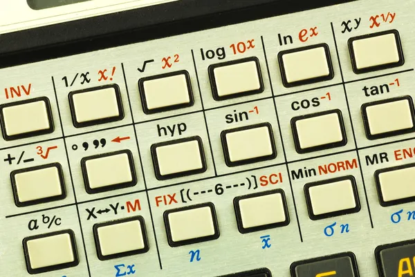 Functietoetsen in een wetenschappelijke calculator concepten van onderwijs — Stockfoto