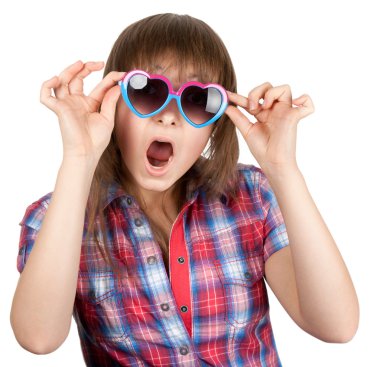 Beautiful girl in sunglasseses clipart