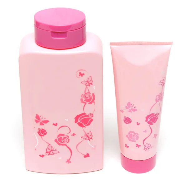 Två rosa flaskor — Stockfoto