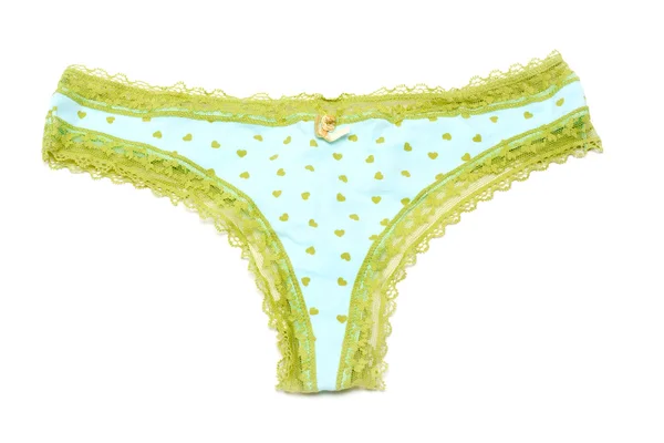 Feminine underclothes, green heart — Stock Photo, Image