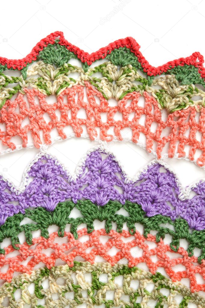 Knitted varicoloured napkin