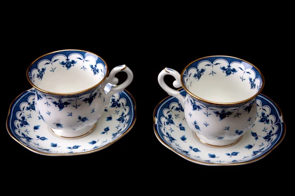 Duas xícaras de chá no pires — Fotografia de Stock