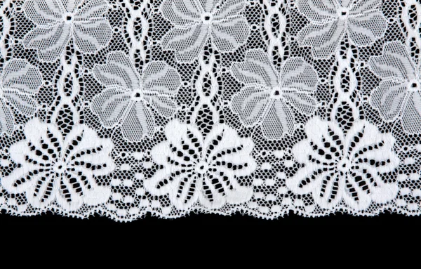 Renda branca com padrão em forma de flor — Fotografia de Stock