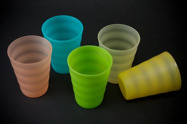 Colour plastic glasses — Stock Photo, Image