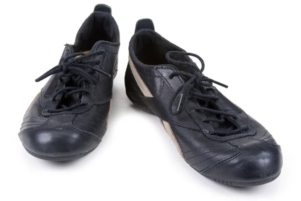 Sapatos de ginástica feminina preta — Fotografia de Stock
