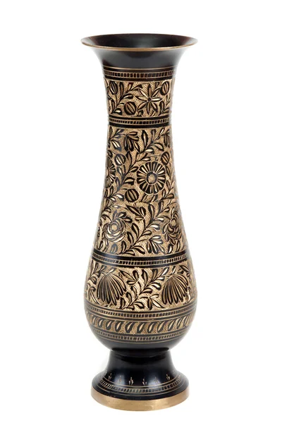 Brass vase with pattern — Stock Photo, Image