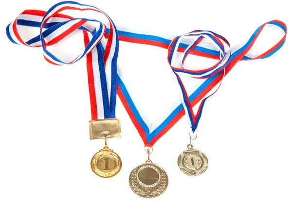 Trois médailles pour la première place avec ruban adhésif — Photo