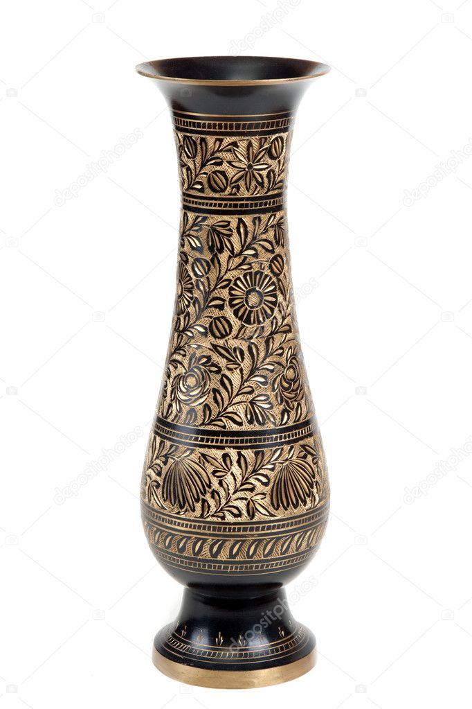 Brass vase with pattern