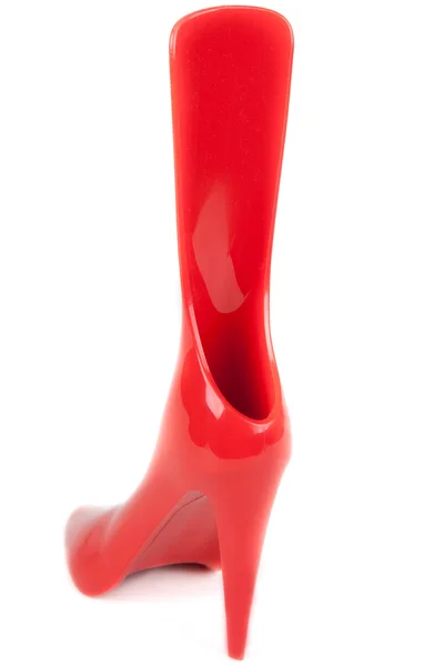 Zapato femenino rojo, calzador —  Fotos de Stock