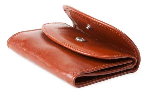Brown leather purse — Stock Photo, Image