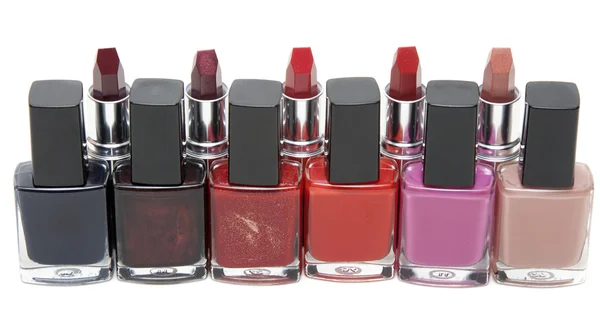 Lipstick and bark for nail — Stock Photo, Image