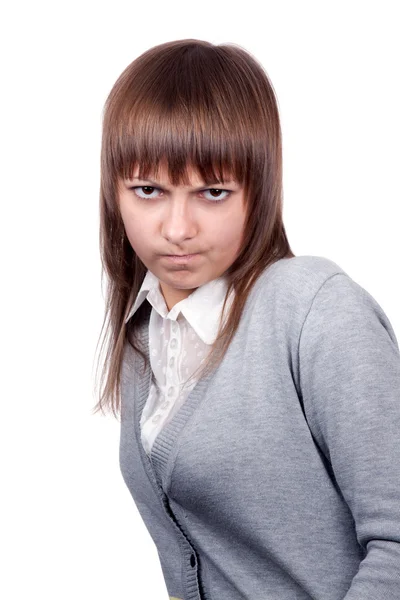 Portret van het boos meisje — Stockfoto