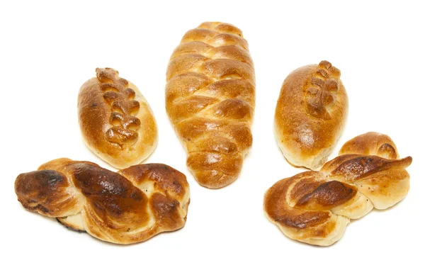 Fünf gebackene Pasteten — Stockfoto