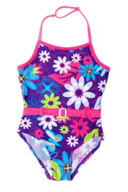 Baby colour swimsuit in red belt clipart