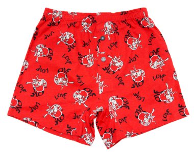 Red male undershorts with inscription love clipart
