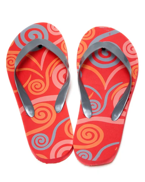 Red beach footwear — Stock Photo, Image