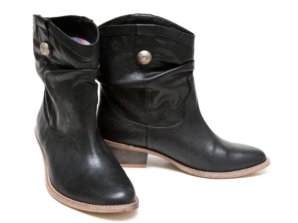 Pary czarne skórzane buty — Zdjęcie stockowe