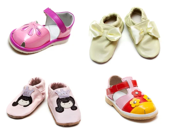 Colagem de sandálias de bebê — Fotografia de Stock
