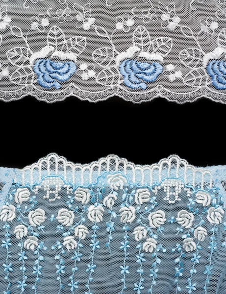 Collage lace with blue pattern in the manner of flower — Stock Photo, Image