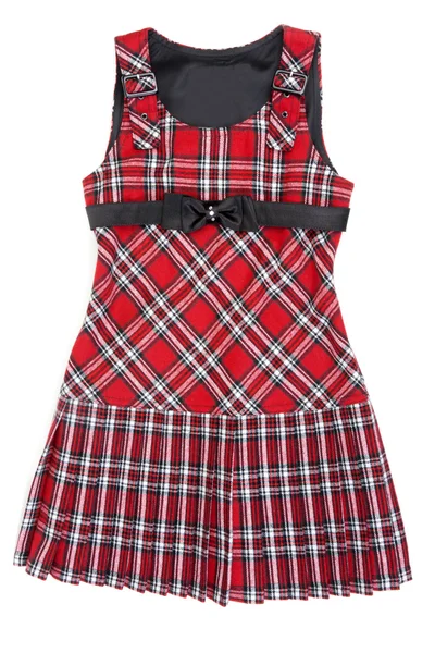 Plaid red feminine gown — Stock Photo, Image